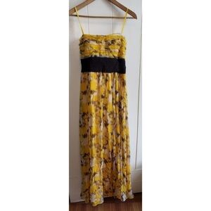 BCBGMaxAzria Yellow Strapless Maxi Dress